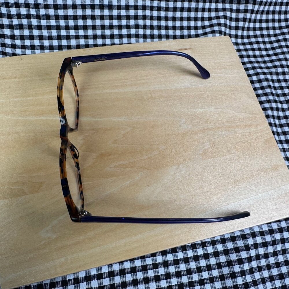 Lilly Pulitzer Brynn Tortoise & Blue Acrylic Oval Cat-Eye Eyeglasses - Picture 3 of 4
